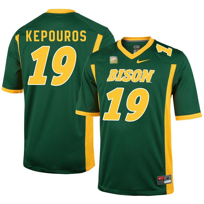 Men #19 Jimmy Kepouros North Dakota State Bison College Football Jerseys Sale-Green
